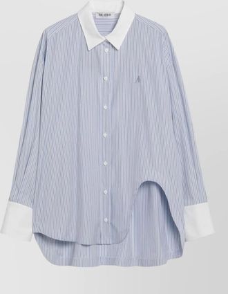 The Attico long sleeve striped shirt collared neck