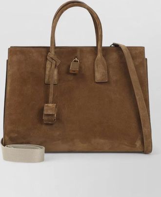Saint Laurent sac de jour suede leather tote bag