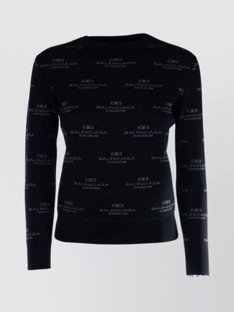 Balenciaga logo-print crew-neck long-sleeve jumper