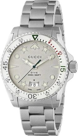 Gucci Accessoires, Heren, Grijs, ONE Size, Duikhorloge 40mm