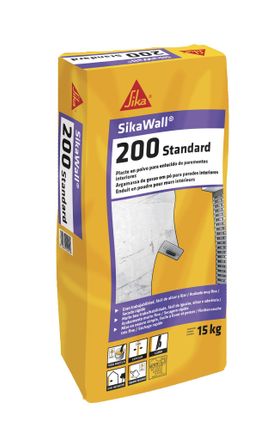 Sika Wall 200 Standard, Plaste En Polvo Para Enlucido De Paramentos Interiores, 15kg, Blanco - Sika