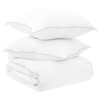 vidaXL Juego De Edred&oacute;n Con Almohada 2 Pcs Blanco Fibra De Bamb&uacute; Vidaxl