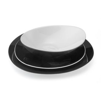 Medard De Noblat Vajilla de 18 piezas Porcelena Negro
