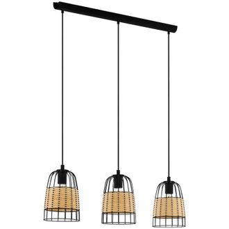 Eglo Eglo - Anwick 3 Lamp Straight Bar Pendant Ceiling Light Black