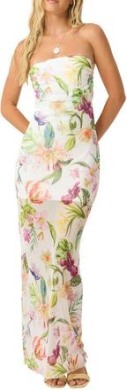 PQ Swim Sofia Tube Cover-Up Dress in Paradise Bloom at Nordstrom, Size X-Small