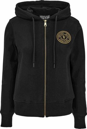 Versace Jeans Couture Stijlvolle Sweaters Collectie - Dames - Vesten met rits - Zwart - 2XS - Hoodies & sweatvesten