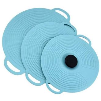 OEM Couvercle En Silicone - Hermetique - Pour Bols Casseroles Po&ecirc;les - Micro-ondes Congelateur - Lot De 3 Tailles