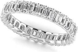 Allurez Emerald Cut Diamonds Eternity Ring Wedding Band in Platinum (2.24ct)
