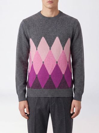 Ballantyne Maglia girocollo in puro cashmere con fantasia a rombi