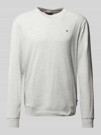 Tommy Hilfiger Sweatshirt mit Logo-Stitching in Hellgrau, Gr&ouml;&szlig;e L