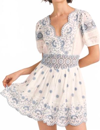 LoveShackFancy Valente Mini Dress In Antique White