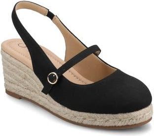 Journee Collection Asmyna Wedge Espadrille Pump in Black at Nordstrom Rack, Size 8.5