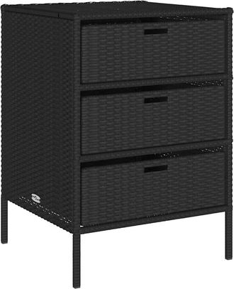 vidaXL Armario De Almacenaje De Jard&iacute;n Rat&aacute;n Pe Negro 55x59x80 Cm Vidaxl
