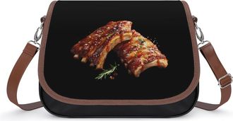 Generic Grilled Ribs with Sauce Fashion Womens Crossbody Bags Novelty Handbag Shoulder Bag Purse