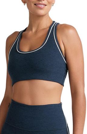 Beyond Yoga Space Dye Racerback Sports Bra in Nocturnal Navy at Nordstrom, Size X-Small