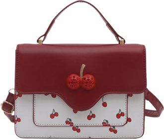 Generic Cherry Print Shoulder Bag, Casual Commuter Handbag, Girl Heart Crossbody Bag Gift