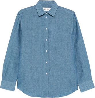 R&oacute;he Linnen Shirt - Dames - Overhemden - Blauw - XS - Linnen - Overhemden