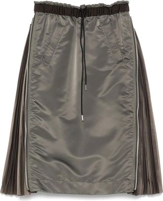 sacai Twill midi-rok - Groen