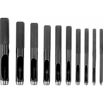 OEM Juego De 10 Punzones Redondos De Acero Para Cuero, De 1 Mm A 10 Mm, Para Perforar Correas De Reloj De Cuero, Cinturones, Tela, Lona, Ropa Y Ojales - C