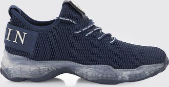 Philipp Plein Sneakers basse stringate in tessuto tecnico a maglia con logo