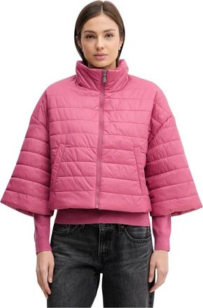Benetton Jassen, Dames, Roze, S, Leer, Korte Gewatteerde Jas