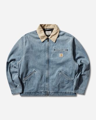 Carhartt Work in Progress Men s OG Detroit Jacket Blue / Dusty H Brown (Burst Washed)