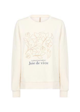 Soyaconcept Sweatshirt SOYACONCEPT SC-BANU 287, Damen, Gr. XXL, cream, Sweatware, Obermaterial: 48% Modal, 48% Polyester, 4% Elasthan, bedruckt, regular fit norma