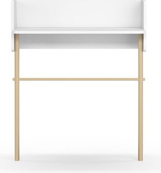 HERDASA Consola De Entrada Fabricada En Melamina Y Madera De Haya, Modelo Danish (789) De Herdasa. Blanco-natural