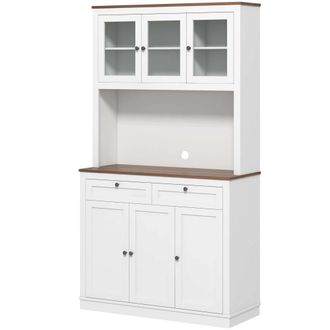HOMCOM Alacena de cocina 100x40x180 cm blanco