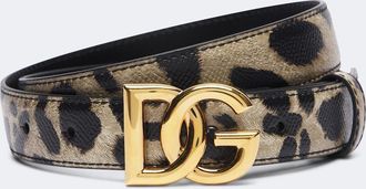 Dolce & Gabbana DG leopard-print leather belt