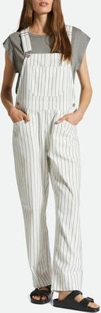 Brixton Costa Stripe Cotton Blend Overalls in Off White/Black at Nordstrom Rack, Size X-Small