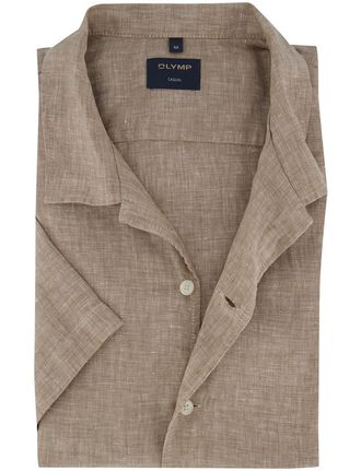 Olymp overhemd Olymp beige gemeleerd normale fit