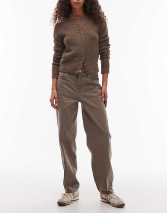 & Other Stories Jeans slim bombati color marrone talpa slavato-Neutro