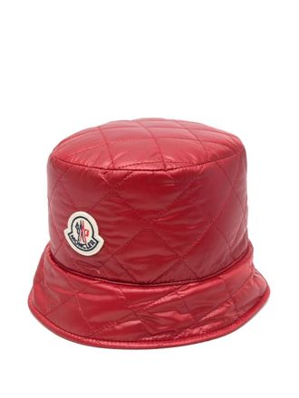 Moncler quilted bucket hat - women - Cotton - L - Red