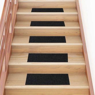 vidaXL Vidaxl - Felpudos Autoadhesivos Para Escaleras, 30 Unidades, 60 X 25 Cm, Rectangulares, Negros