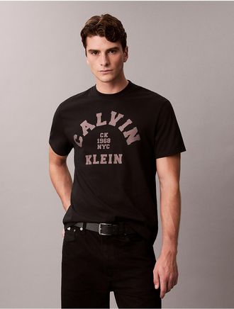 Calvin Klein Jeans Calvin Klein Mens Varsity Logo Graphic Relaxed T-Shirt - Black - 2XL