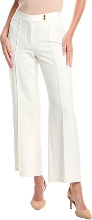Elie Tahari Wide Leg Front Seam Pant In White Star