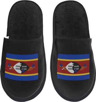 Generic Plush Mens Slipper Flag Of Eswatini Cotton Slipper Breathable Womens Slippers for Indoor Guest Family M