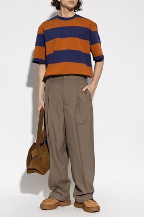 Marni Creased Trousers, Mens, Green