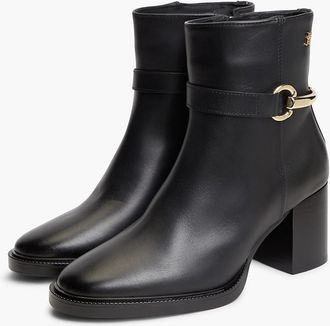Tommy Hilfiger Womens Leather Ankle Riding Boot - Black - US 6.5 / EU 37
