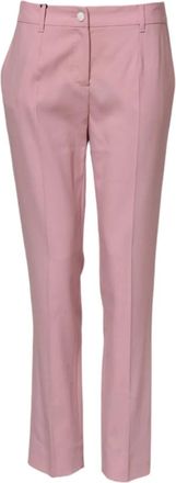 Dolce & Gabbana Mid Waist Tapered Broek - Dames - Slim Fit Broeken - Roze - S - Wol - Broeken