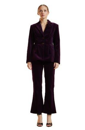 Cynthia Rowley Velveteen Fitted Blazer in Purple at Nordstrom, Size 4