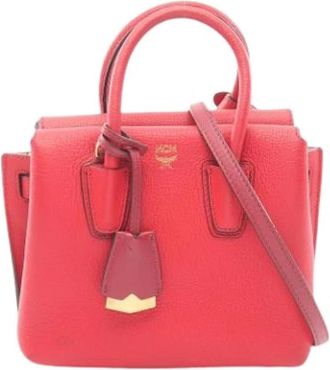 MCM Pre-owned Handbag - Dames - Vintage Handtas - Rood - ONE Size - Leer - Vintage
