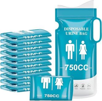OEM Bolsas Para Orina Port&aacute;tiles, Orinal De Emergencia De 750 Ml Para Hombres, Bolsas Port&aacute;tiles Para Orinar En El Coche, Atascos, Azul, 12 Unidades