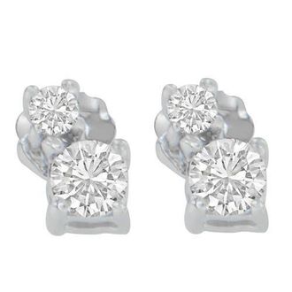 House of Brilliance 14K White Gold 1/2 Cttw Round Diamond Earrings at Nordstrom