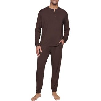 Eberjey Henry Jersey Pajamas in Chocolate at Nordstrom, Size Xx-Large