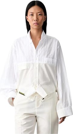 Maison Margiela Shirt met lange mouwen en borstzak - Dames - Overhemden - Wit - S - Katoen - Overhemden