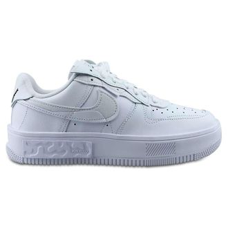 Nike Air Force 1 Fontanka Leather Womens Low Top Trainers - White - Size:UK 6.5