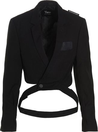 1/OFF Womens Cropped Blazer Jacket