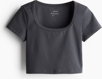 H&M Kurzes Sportshirt mit DryMove - Grau